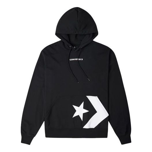 (WMNS) Converse Star Chevron Pocket Hoodie Asia Sizing 'Black' 10023083-A01