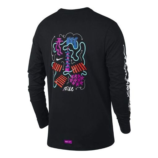 Nike Dri-FIT Tokyo Quick Dry Graffiti Printing Long Sleeves Black CN8102-010