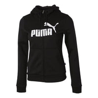 (WMNS) PUMA Essentials Full-Zip Hoodie 'Black White' 586547-01