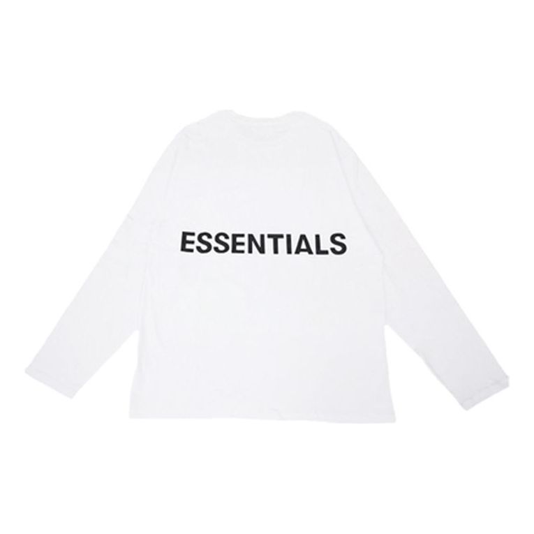 Fear of God Essentials Boxy Graphic Long Sleeve White Tee FOGYHCX-WH-01