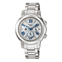 CASIO Waterproof SHEEN Sapphire Crystal Solar Powered Stainless Steel Strap White Analog SHN-7503D-7A