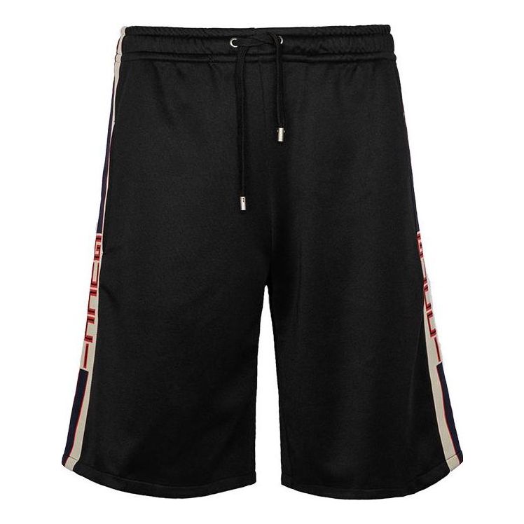 Men's Gucci Side Logo Plain Weave Knit Shorts Black 475355-X5U11-1014