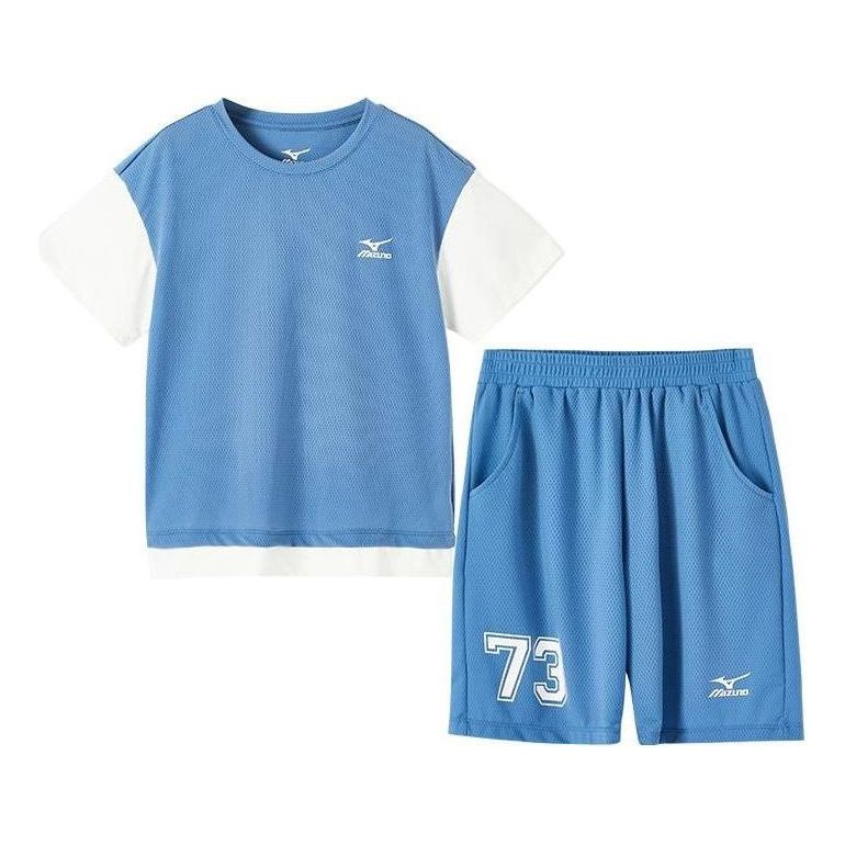 (GS) Mizuno Casual T-shirt Suit 'Blue' 32CA2424