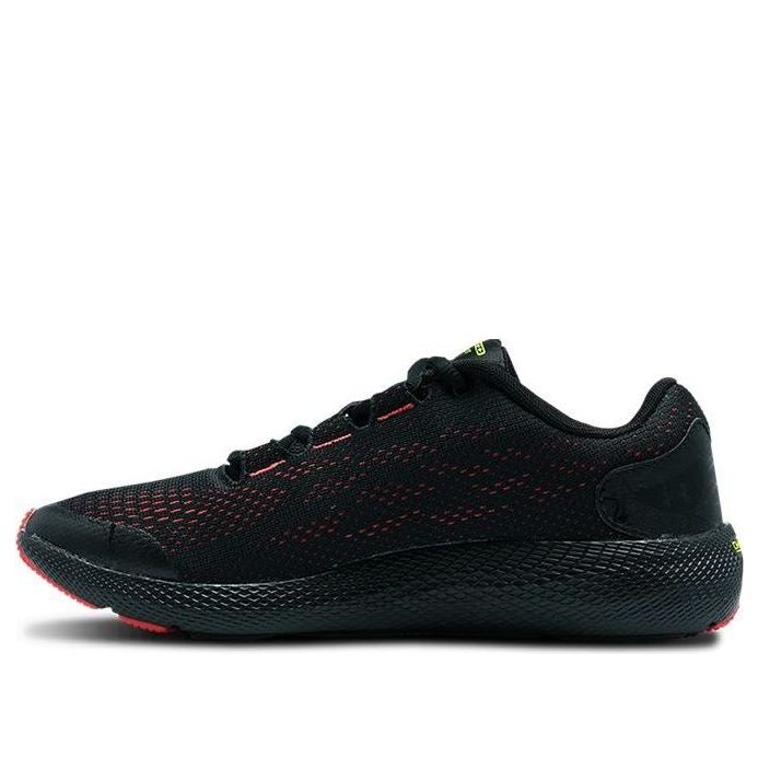 (GS) Under Armour Charged Pursuit 2 Venom Sports Shoes Black 3023684-001