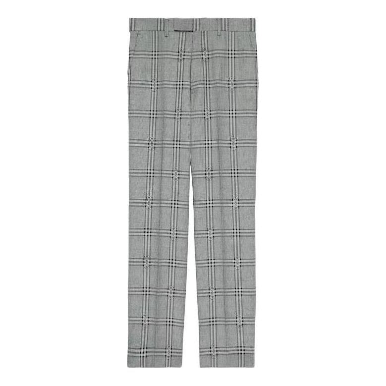 Gucci Horsebit Check Wool Tailored Pant 'Grey Black' 680704-ZAOPD-1016