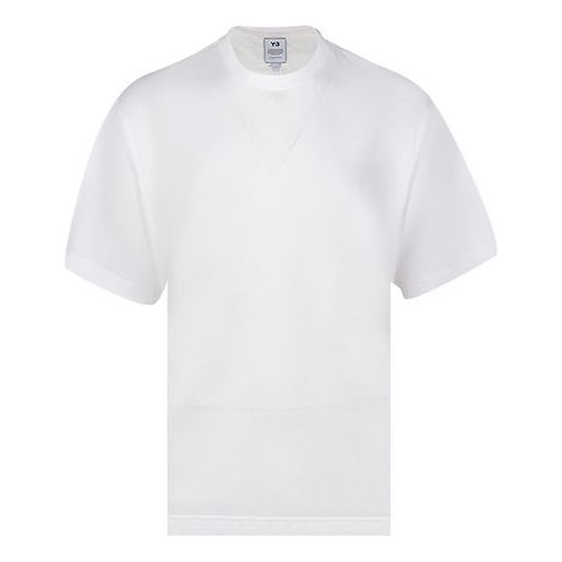 Men's Y-3 SS21 Classic Offset Logo Printing Short Sleeve White GV4186