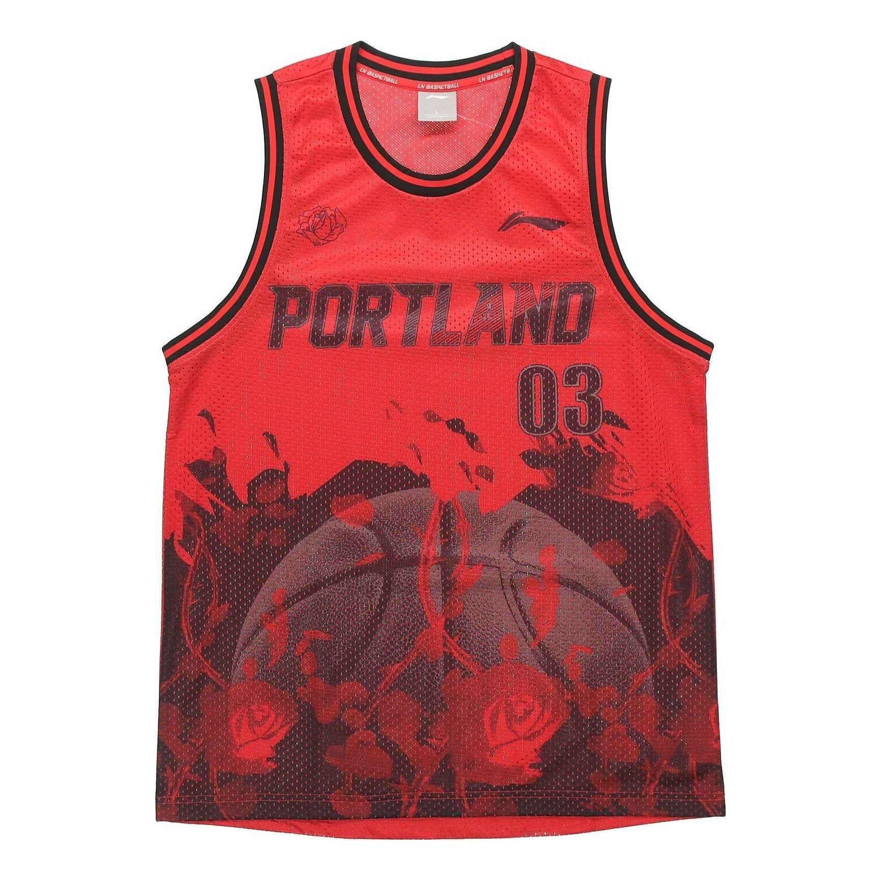 Li-Ning Portland Custom Basketball Jersey 'Red Grey' AAYQ089-3