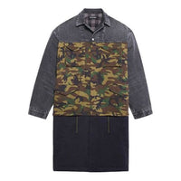 Balenciaga 3 Layered Patchwork Knee Length Car Coat 'Green Blue' 659092TKL142840