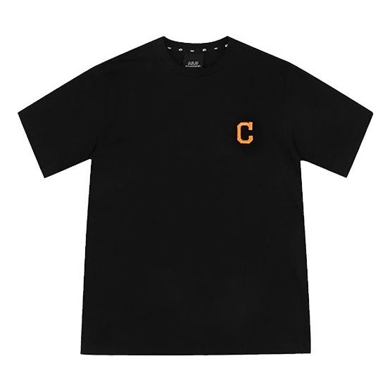 MLB Alphabet Printing Round Neck Pullover Short Sleeve Unisex Black 31TS03031-45L