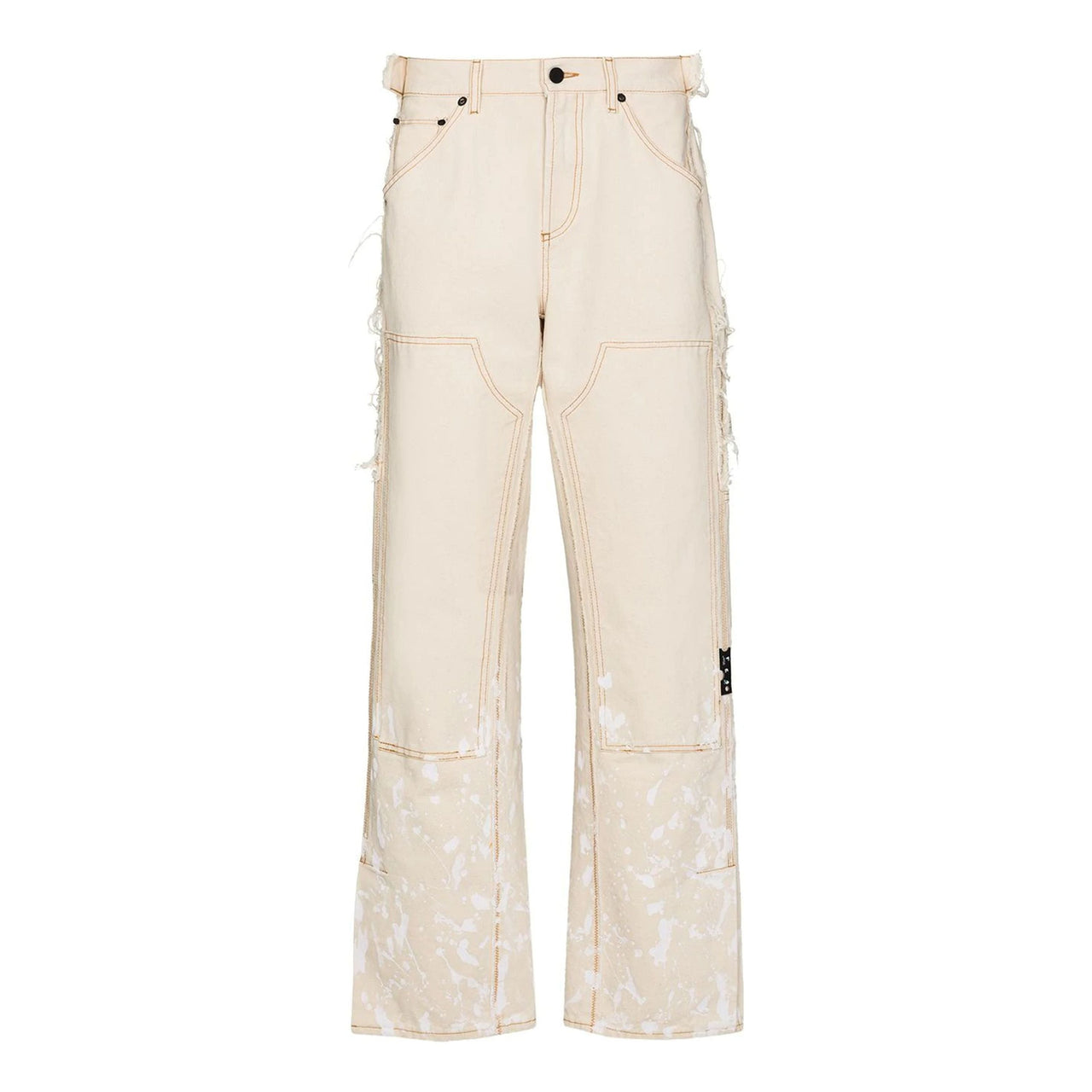 Off-White x Browns 50 Carpenter Mens Retro Loose Causal White Trousers OMCA172G20FAB0011717