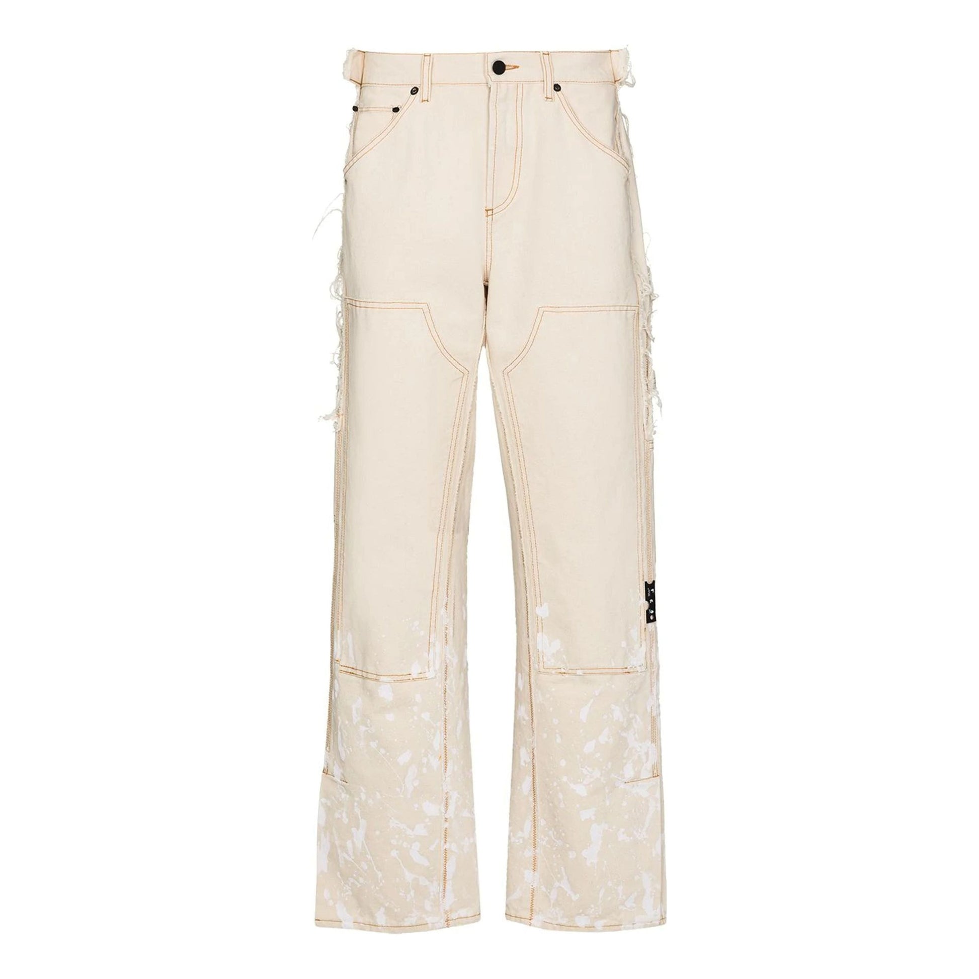 Off-White x Browns 50 Carpenter Mens Retro Loose Causal White Trousers OMCA172G20FAB0011717