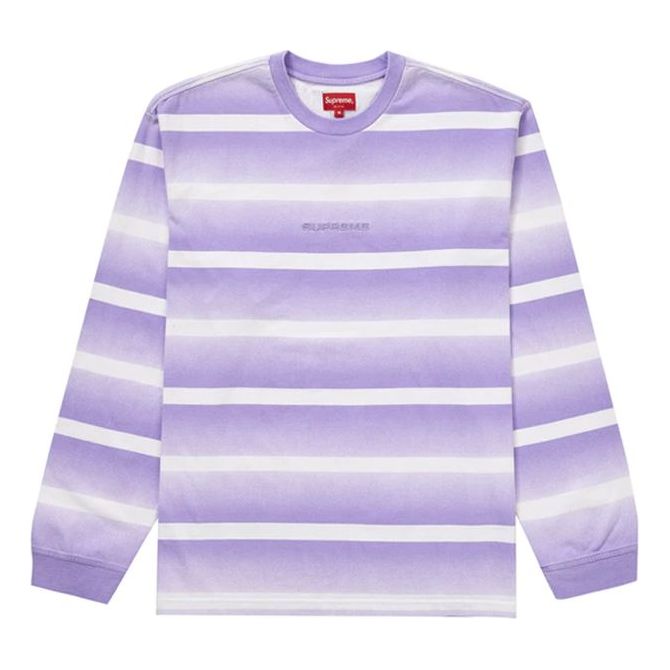 Supreme SS20 Week 2 Fade Stripe L/S Top Colorblock Round Neck Pullover Unisex Purple SUP-SS20-198