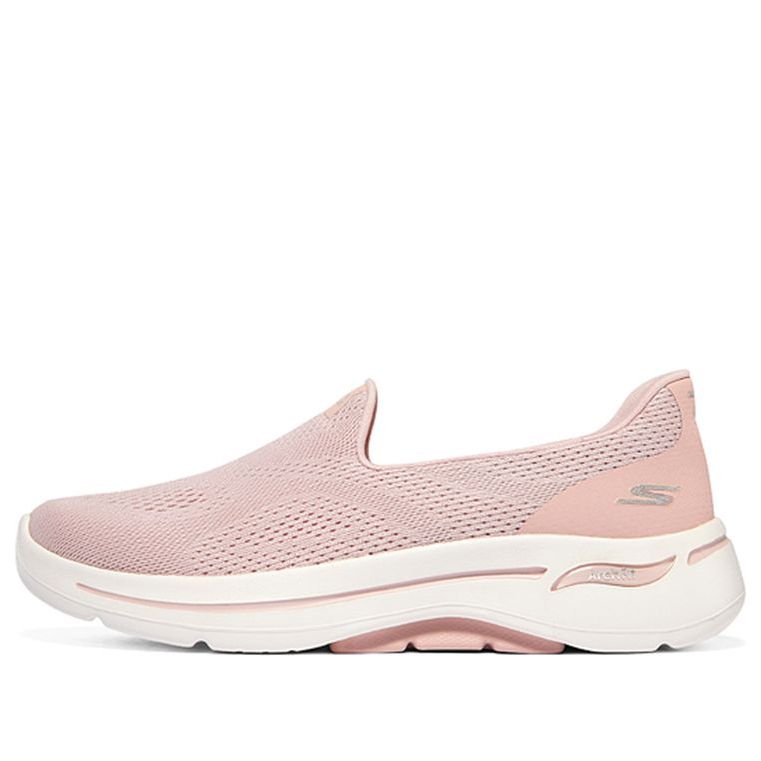 (WMNS) Skechers Go Walk Arch Fit Slip on 'Pink White' 124483-MVE