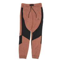 Men's Air Jordan Stripe Printing Logo Lacing Bundle Feet Sports Pants/Trousers/Joggers Brown DQ7320-231