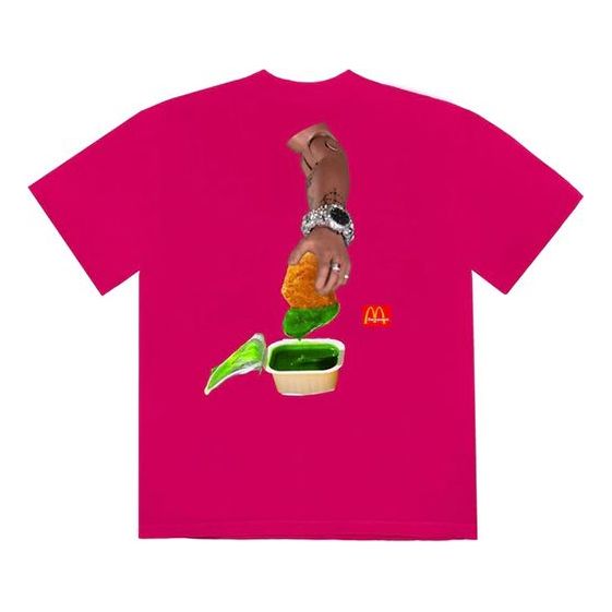 Travis Scott Cactus Jack x Mcdonald Crossover Round Neck Short Sleeve Unisex Pink TS-XMCSITPK