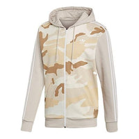 adidas originals Athleisure Casual Sports Camouflage Splicing Hooded Jacket Beige ED7072