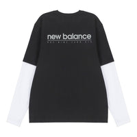 New Balance Contrasting Colors Sports Round Neck Pullover Black T-Shirt 5DC16063-BK