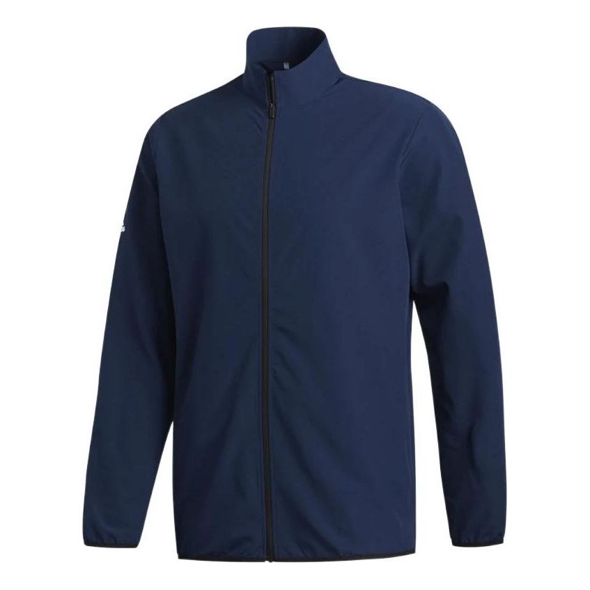 Men's adidas Golf Core Solid Color Zipper Sports Stand Collar Windproof Jacket Blue GD0834