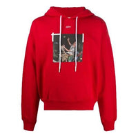 Off-White Arrows Pascal Skeleton Pascal Logo Hooded Sweater Men's Red OMBB037F20FLE0122540
