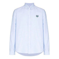 Men's KENZO Pattern Logo Long Sleeves Shirt Sky Blue FA55CH-4001LD