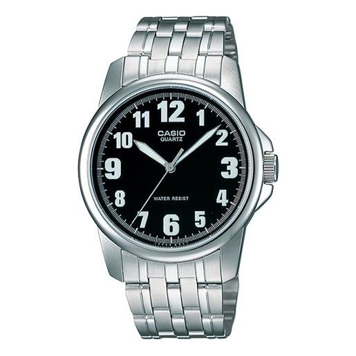 CASIO Waterproof Stainless Steel Strap Mens SilverBlack Analog MTP-1216A-1B2021