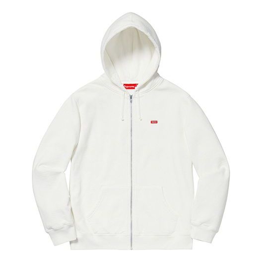 Supreme SS19 Small Box Zip Up Sweatshirt Chest Small Label Zipper Unisex White SUP-SS19-10550