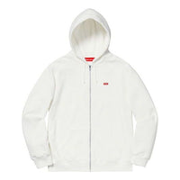 Supreme SS19 Small Box Zip Up Sweatshirt Chest Small Label Zipper Unisex White SUP-SS19-10550