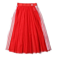 (WMNS) adidas Athleisure Sleek Pleated Tulle Skirt 'Red' DW3889