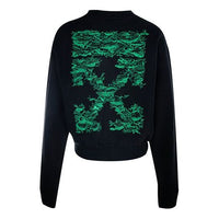 (WMNS) Off-White Cotton Arrow Printing Stylish Black Hoodie OWBA026F190030681040