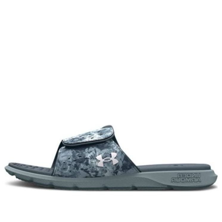 (WMNS) Under Armour Ignite 7 Graphic Strap Slide 'Grey Mist Camo' 3026028-101