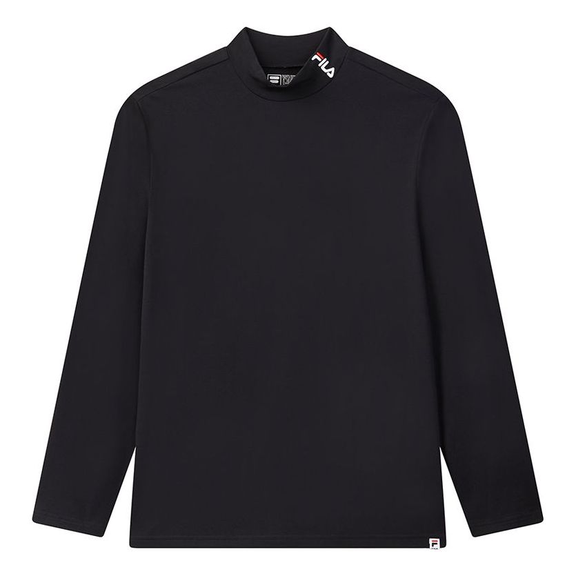 Men's FILA Casual High Collar Pure Cotton Long Sleeves Blue T-Shirt F11M048203F-NV