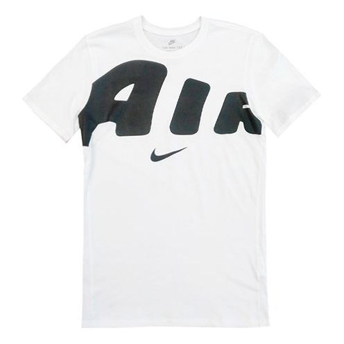 Nike Alphabet Logo Round Neck Short Sleeve White AJ7478-101
