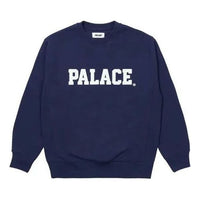 PALACE Healthily Crew Navy Classic Large Logo Round Neck Long Sleeves Blue P20CS147