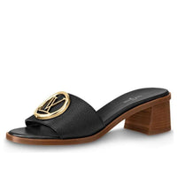 (WMNS) LOUIS VUITTON Lock It Heeled Mules 'Black' 1A57DG