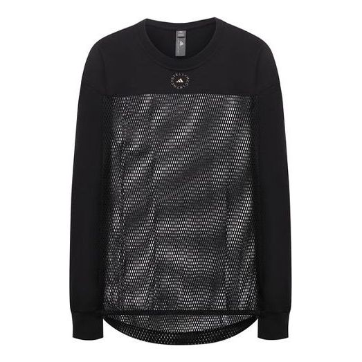 (WMNS) adidas Solid Color Mesh Splicing Sports Long Sleeves Black GM5391