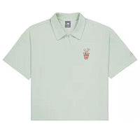 (WMNS) New Balance Potted Plant Graphic Polo Shirt Asia Sizing 'Light Blue' NFE26112-MT