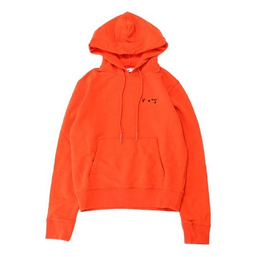 Off-White FW20 Logo Printing Hooded Pullover Men Orange OMBB034E20FLE0012010