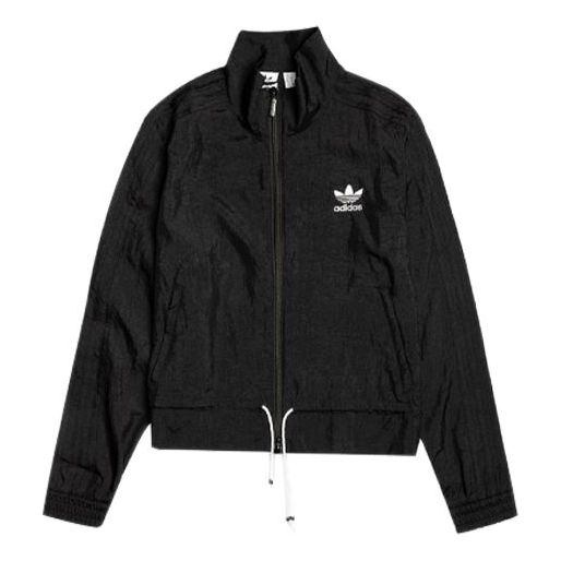 (WMNS) adidas originals Ruffle Tracktop Stand Collar Jacket Black ED4741