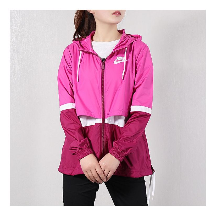 (WMNS) Nike Colorblock hooded track Jacket Purple Red Violet CZ1918-623