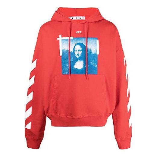 Men's Off-White SS21 Mona Lisa Photo Printing Red OMBB037R21FLE0012501
