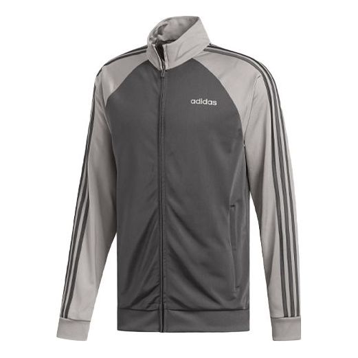 adidas Stripe Logo Pattern Loose Long Sleeves Jacket Gray FI8177