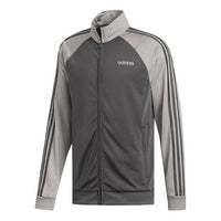 adidas Stripe Logo Pattern Loose Long Sleeves Jacket Gray FI8177