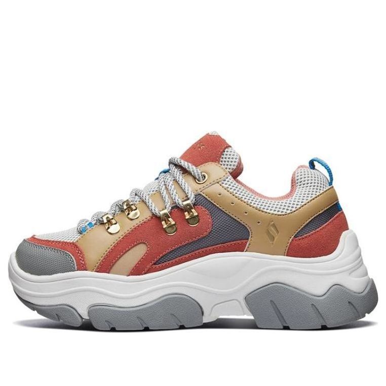 (WMNS) Skechers Black Jack Sneakers Brown/White/Red 74238-MLT