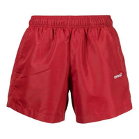 Men's Off-White SS22 Solid Color Logo Printing Shorts Red OMFA012F22FAB0011290