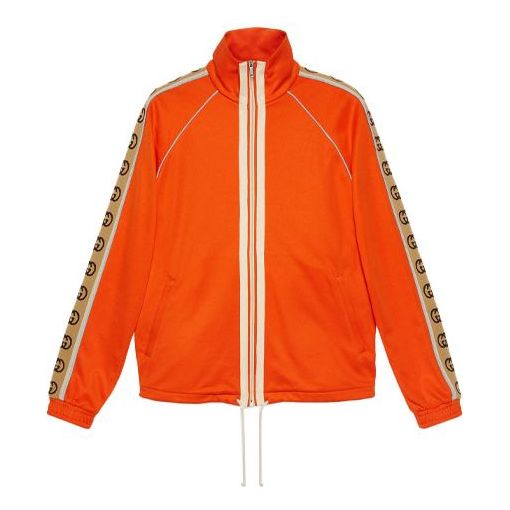 Men's Gucci Logo Zipper Casual Jacket Orange 598861-XJBZ8-7548