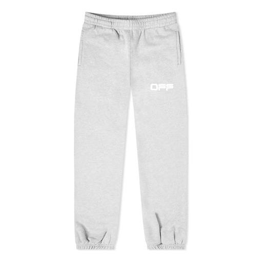 Off-White Rubber Strap Printing Sports Pants Ordinary Version Gray OMCH020S20E300030788