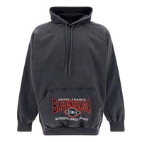 Balenciaga B Authentic Vintage Jersey Oversized Hoodie 'Washed Black' 697879TMVB11000