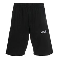 Men's Off-White FW22 Solid Color Logo Printing Straight Sports Shorts Ordinary Version Black OMCI006F22FLE0031001