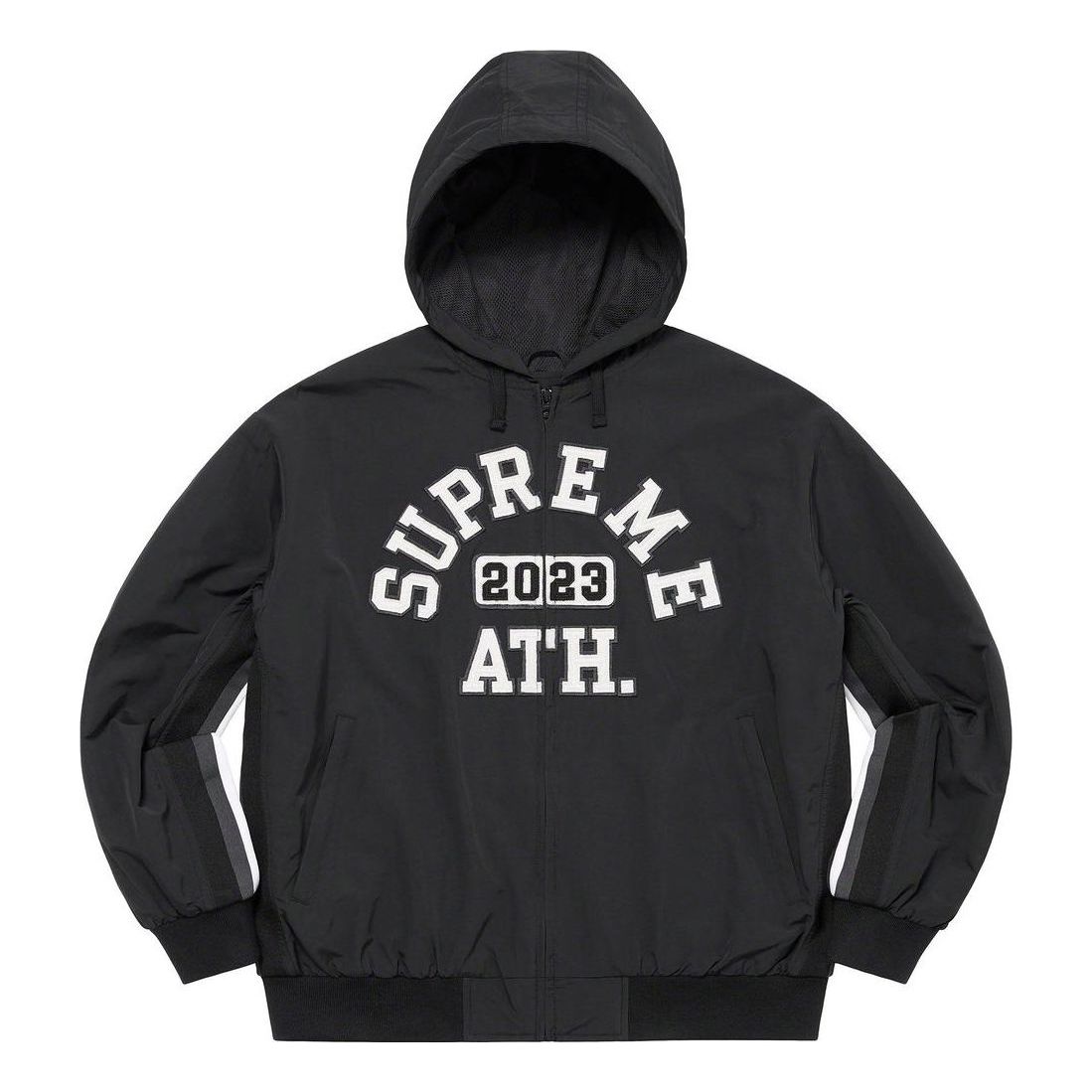 Supreme Applique Hooded Track Jacket 'Black White' SUP-SS23-195