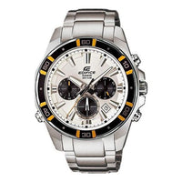 Men's CASIO EDIFICE Series Waterproof Quartz Watch 46mm Stainless Steel Strap Mens Silver Analog EFR-534D-7A
